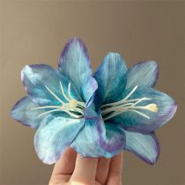 A Lily Hairpin Blue Fabric Imitation Flower Hairpin