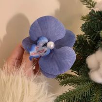 Phalaenopsis Hairpin Dark Blue Fabric Imitation Flower Hairpin