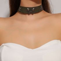 Collar Geométrico De Metal Con Cruz De Diamantes Corazón De Amor Flor De Encaje En Forma De Abanico