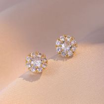 Pendientes Redondos De Acero De Titanio Con Diamantes.