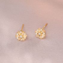 Pendientes De Flor De Diamante De Acero De Titanio