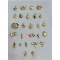 Gold 14 Copper Gold-plated Pearl Shell Turtle Conch Fish Tail Geometric Pendant (without Chain)
