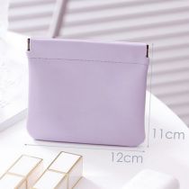 Large Light Purple Pu Square Storage Bag