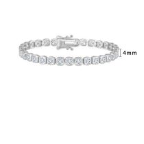4*4mm Princess Square Platinum Length:20cm Silver Diamond Square Bracelet