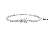 2.0mm Round Electroplated Platinum Length:20cm Silver Round Diamond Bracelet