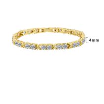 4mm Round 14k Gold Length:20cm Silver Round Diamond Bracelet