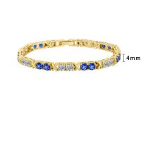 4mm Round 14k Gold Length:20cm Silver Round Diamond Bracelet