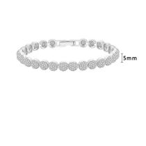 5mm Diamond Ball Electroplated Platinum Length:20cm Silver Round Diamond Bracelet