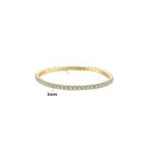Electroplated 14k Gold 6.5cm Silver Round Bracelet With Diamonds