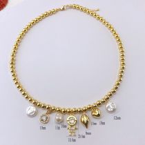 29 Models Copper Geometric Pearl Heart Boys Necklace