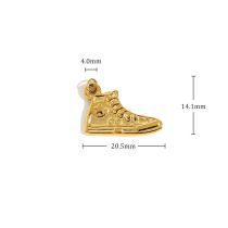 Canvas Shoes Pendant - Gold Stainless Steel Gold-plated Canvas Shoes Iron Tower Bear Wolf Tooth Guitar Geometric Pendant (without Chain)