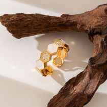 Geometric Honeycomb Ring [gold] Copper Diamond Butterfly Star Moon Heart Strawberry Ring